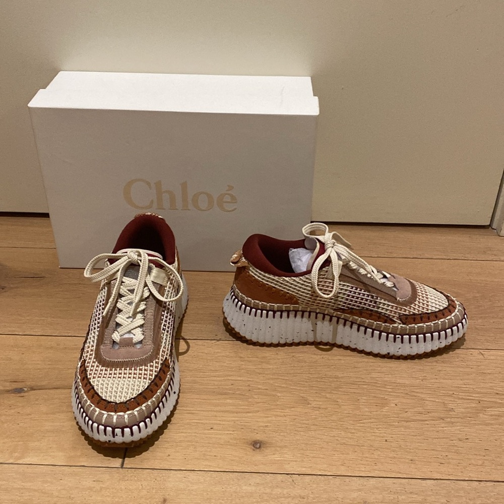 Chloe Nama Sneakers - Dark Tan - Size 38